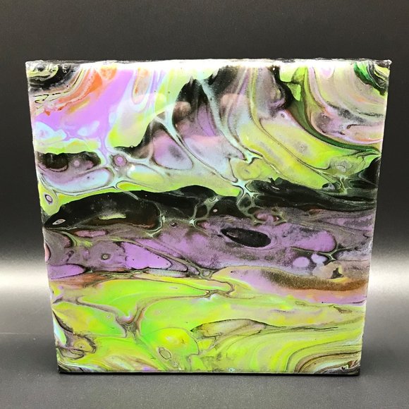 NWOT Fluid Art Abstract Painting, Acrylic Pour - Picture 7 of 15